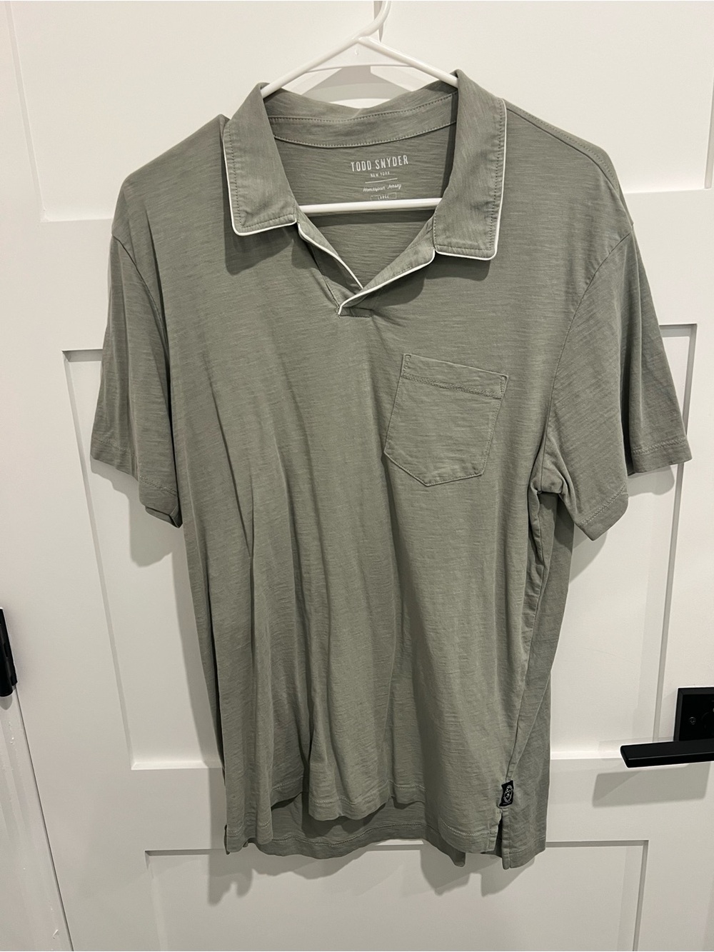 Todd Snyder Men’s Sage Green Jersey Polo Shirt